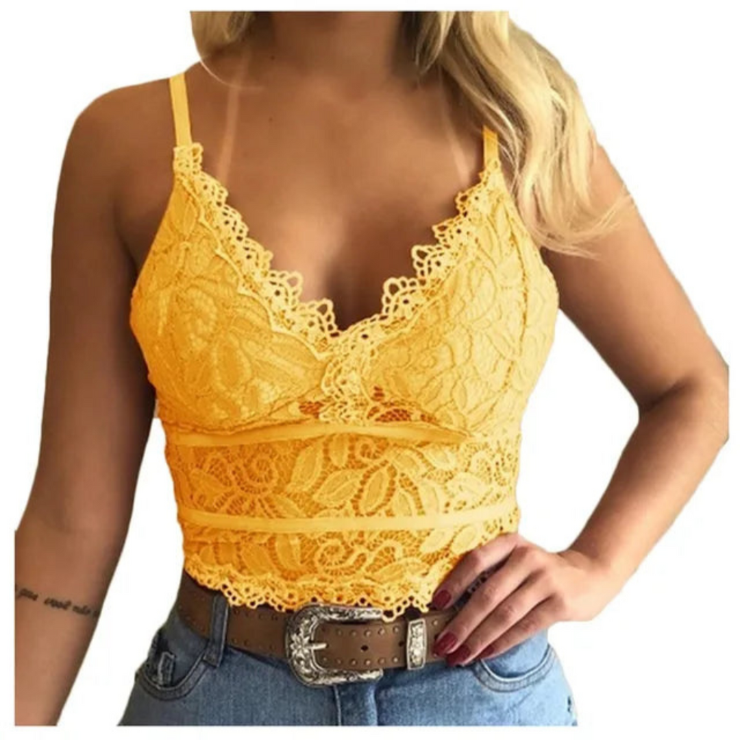 Levoire | Top sans manches pour femmes au look d'été Jaune