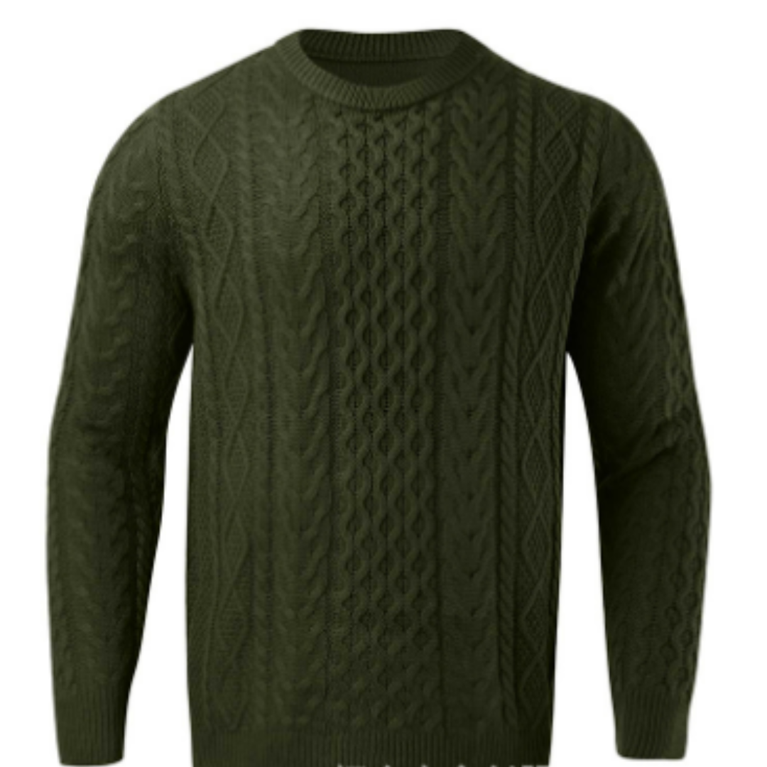Levoire | Pull homme col rond chaud Vert