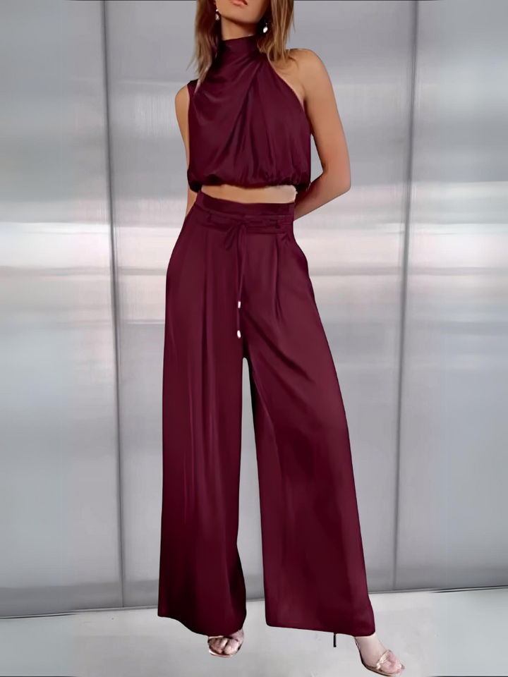 Levoire | Pantalons En Soie Élégants Bordeaux
