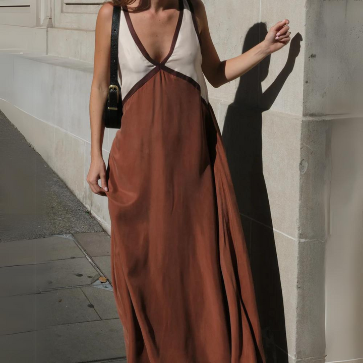 Levoire | Robe Longue Élégante Faite À La Main Braun