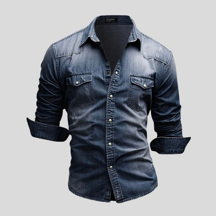 Levoire | Chemise À Manches Longues Moderne Et Décontractée Pour Hommes Bleu foncé