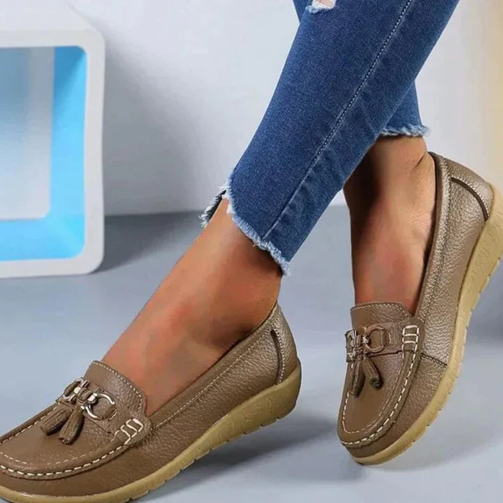 Levoire | Slip sur des mocassins plats décontractés Braun