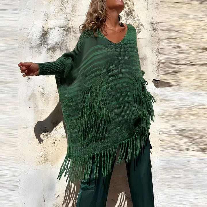 Levoire | Pull-overs à franges style boho Vert