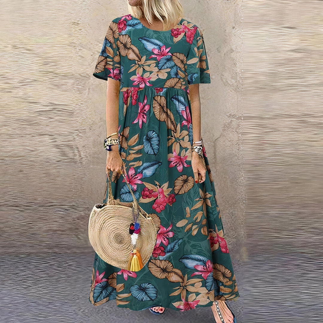 Levoire | Robe Fleurie Élégante Vert