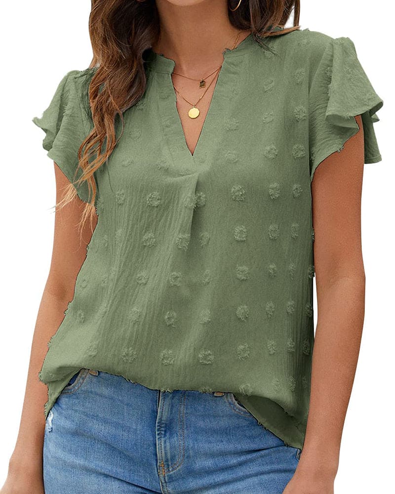 Levoire | Chemise Avec Un Décolleté En V Vert militaire