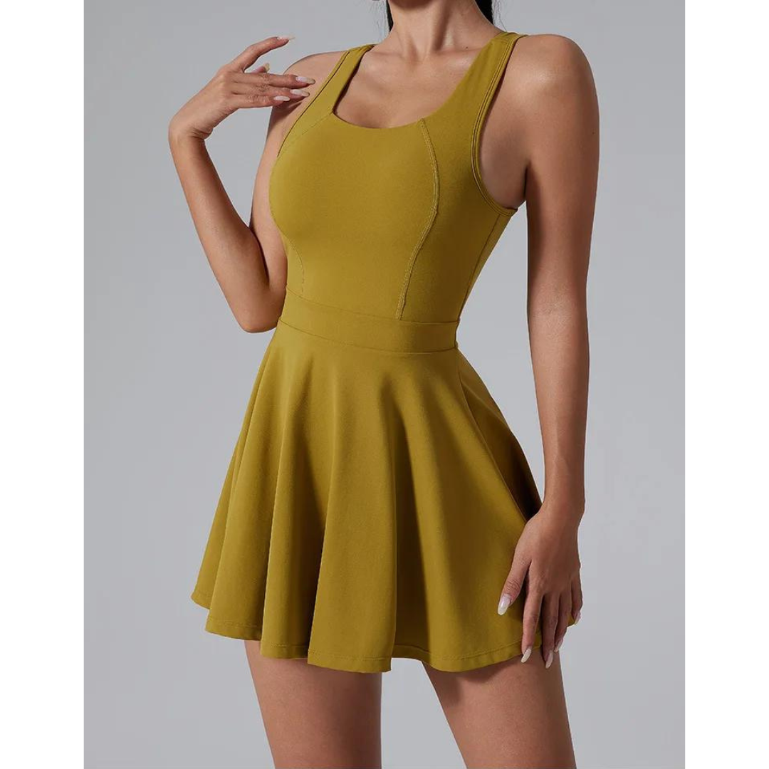 Levoire | Robe De Padel D'Été Pour Femmes Avec Jupon Structuré Braun