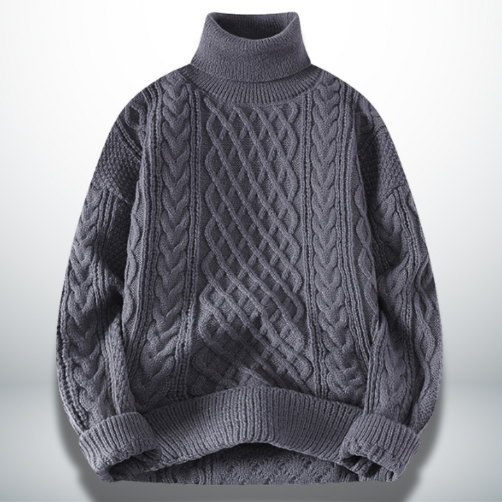 Levoire | Pull raffiné col montant Gris