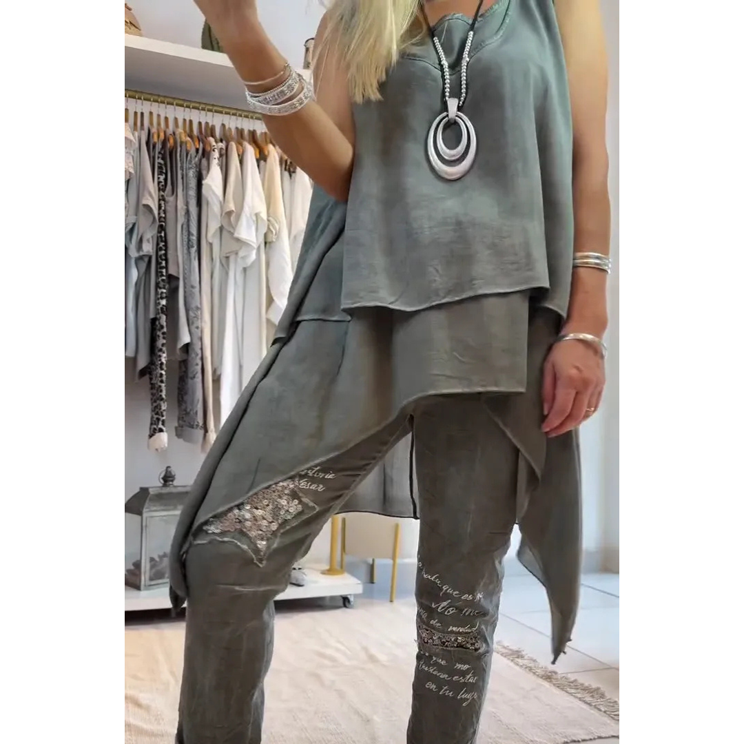 Levoire | Lssiges Sans Manche Top Et Pantalon Troit Pour Femmes