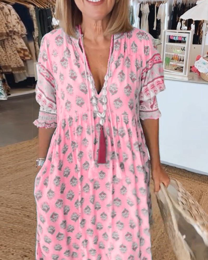 Levoire | Robe Maxi Bohémienne À Volants Pour Femmes