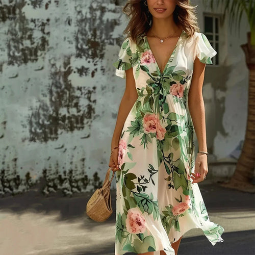 Levoire | Robe Élégante Avec Motif Floral