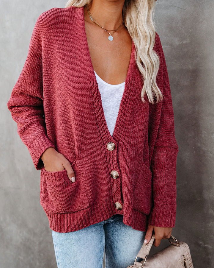 Levoire | Boutonnage Cardigan Avec Poches Rose Pâle Rot