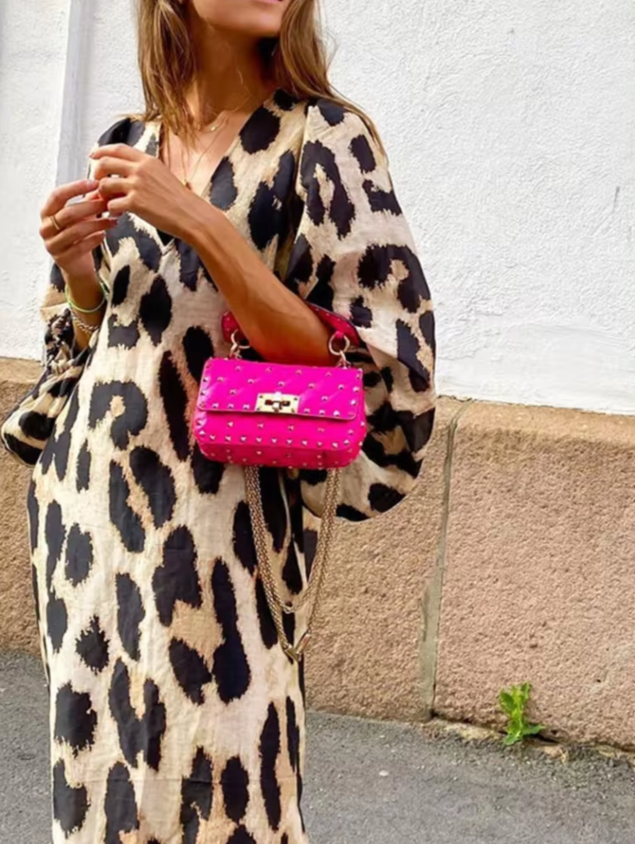 Levoire | Robe Avec Motif Léopard Et Décolleté En V