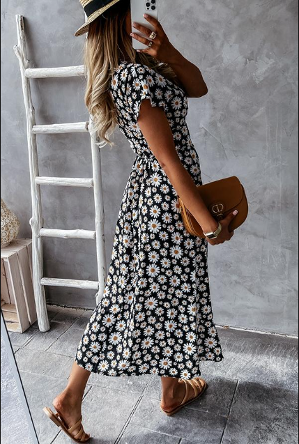 Levoire | Robe midi à imprimé marguerite