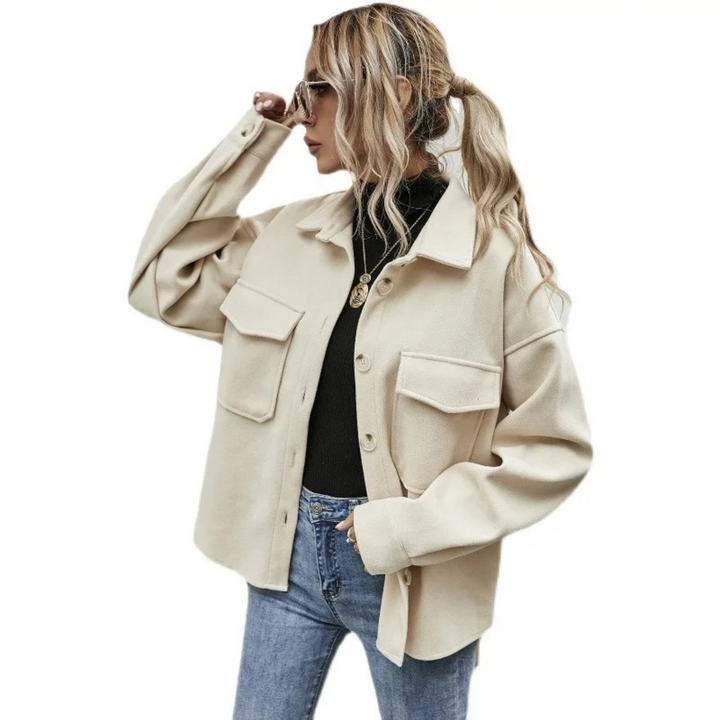 Levoire | Veste Boutonnée Avec Poches Poitrine Pour Femmes Khaki