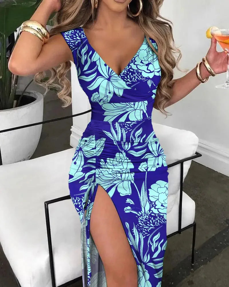 Levoire | Robe D'Été Décolleté bleu