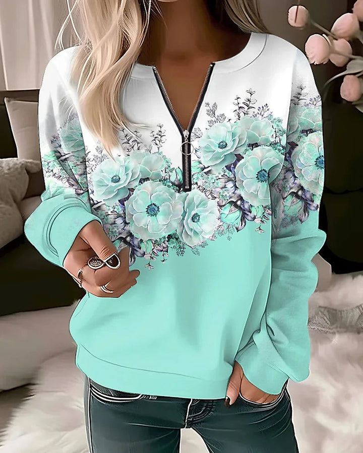 Levoire | Femme pull à motif floral Vert