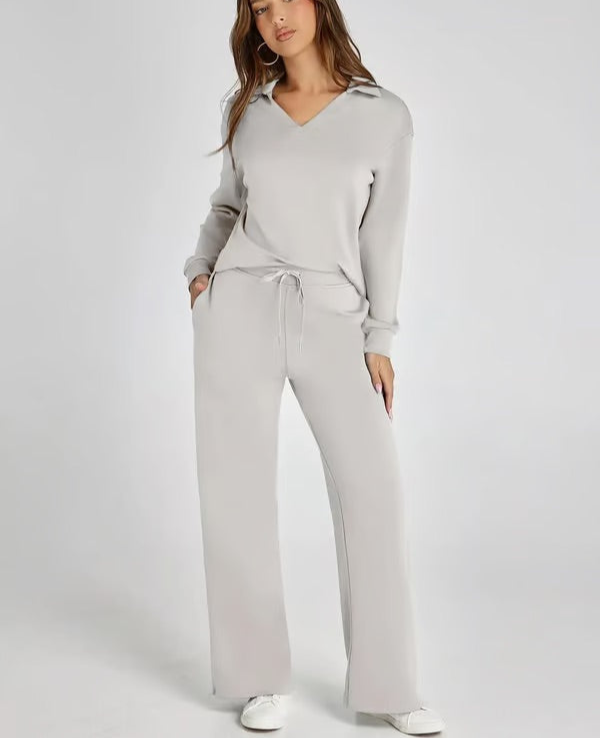 Levoire | Femmes Ensemble Deux Pièces Confortable & Tendance Apparence Pour Femmes Gris clair