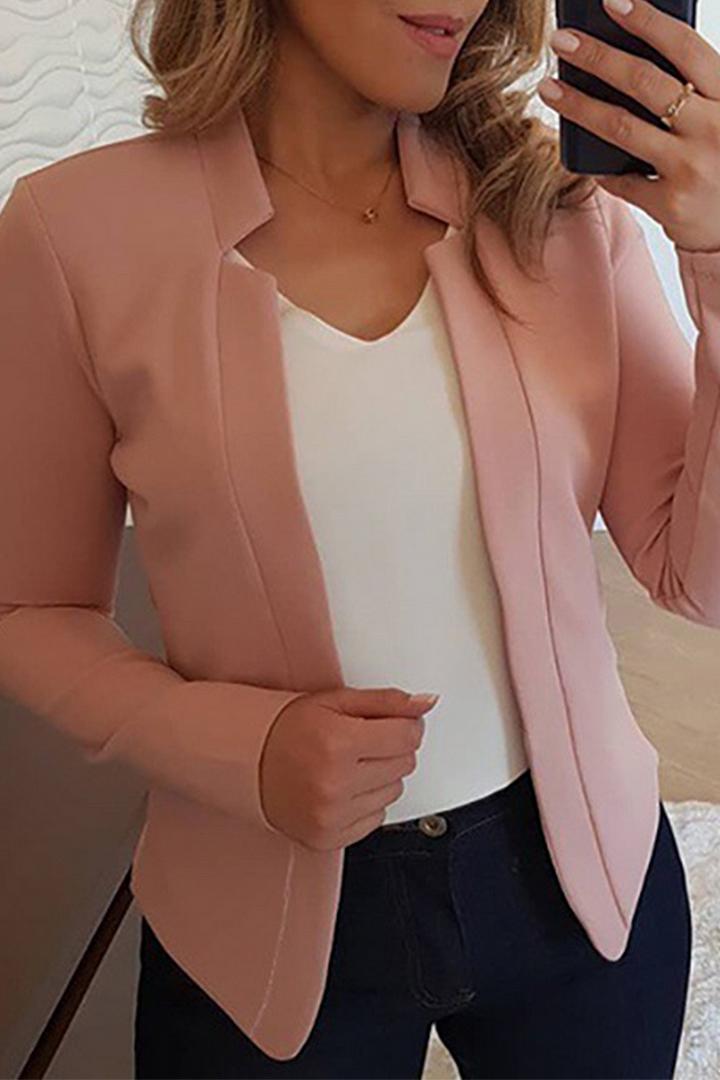 Levoire | Femmes Gilet Patchwork Avec Col En Tricot Vêtements D'Extérieur Polyvalents Rosa