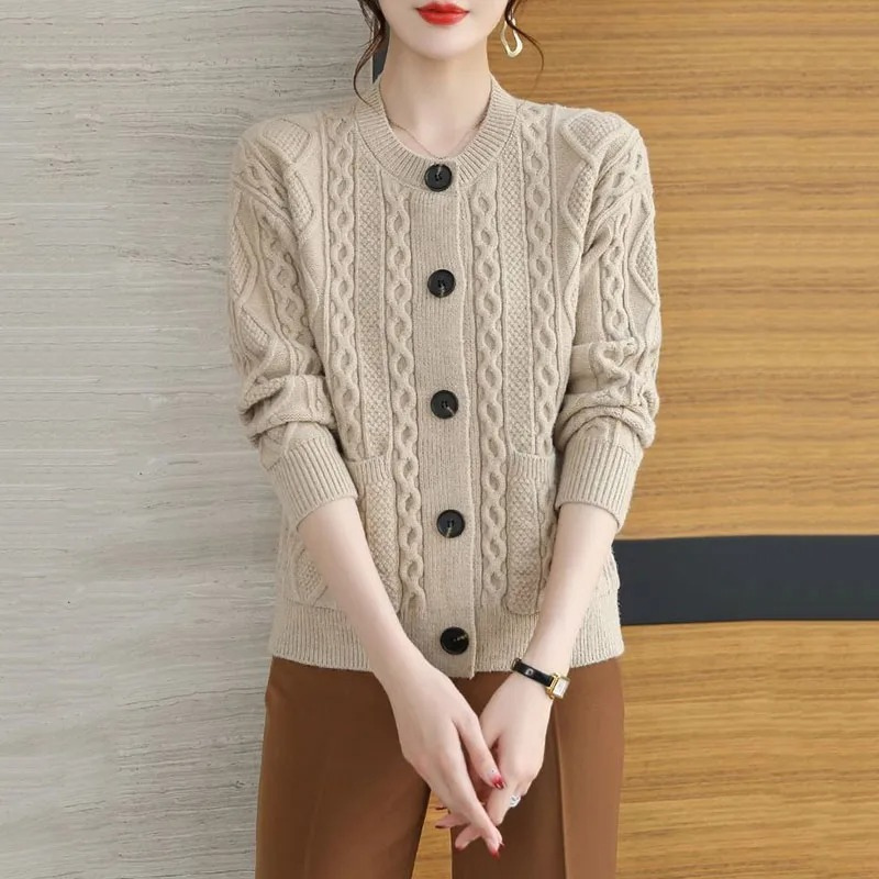 Levoire | Gilet pour Femme avec Col Rond et Boutonnage Hellebrun
