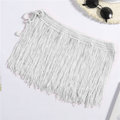 Levoire | Robe De Plage Tricotée À La Main En Crochet Mini Bikini Cover-Up Blanc Une taille