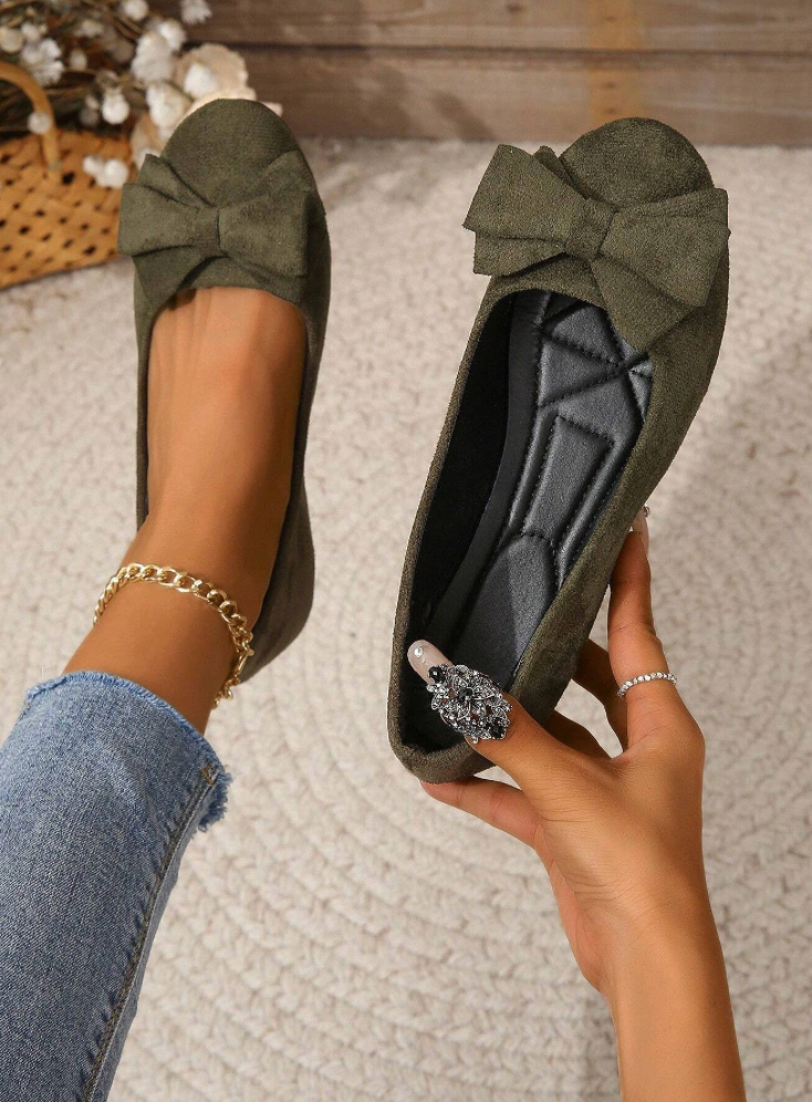 Levoire | Chaussures Élégantes Pour Femmes Avec Design À Nœuds Vert foncé