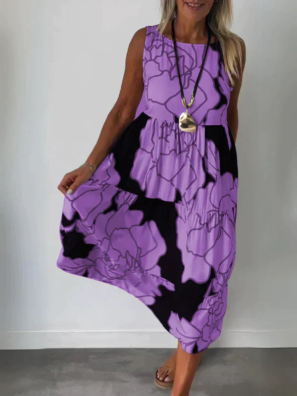 Levoire | Robe Sans Manches Imprimée Violet