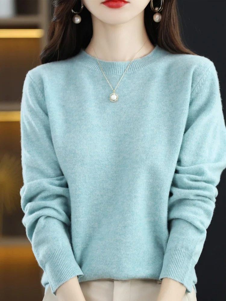 Levoire | Cachemire Tricot Femmes Col Ronde, Doux & Chaud Luxe Heltturkoos