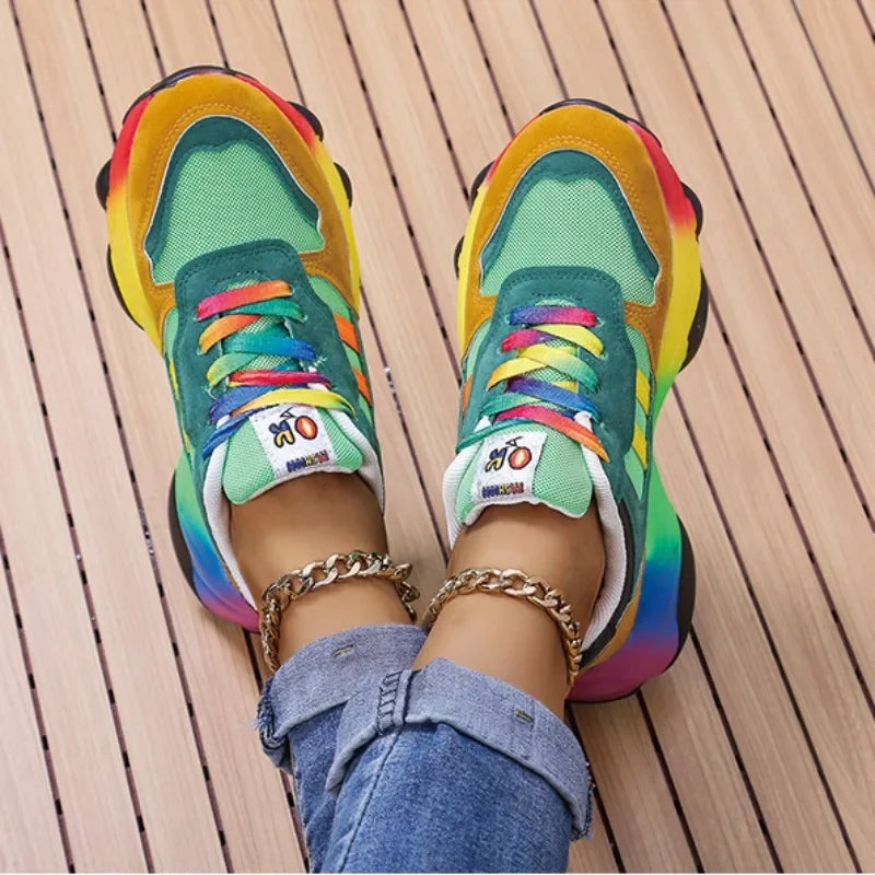 Levoire | Baskets multicolores tendance à semelle épaisse