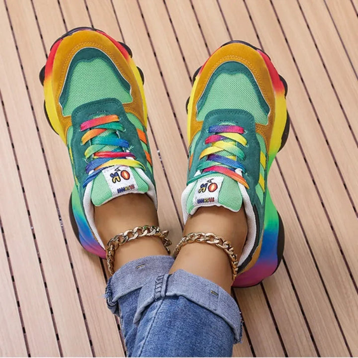 Levoire | Baskets multicolores tendance à semelle épaisse