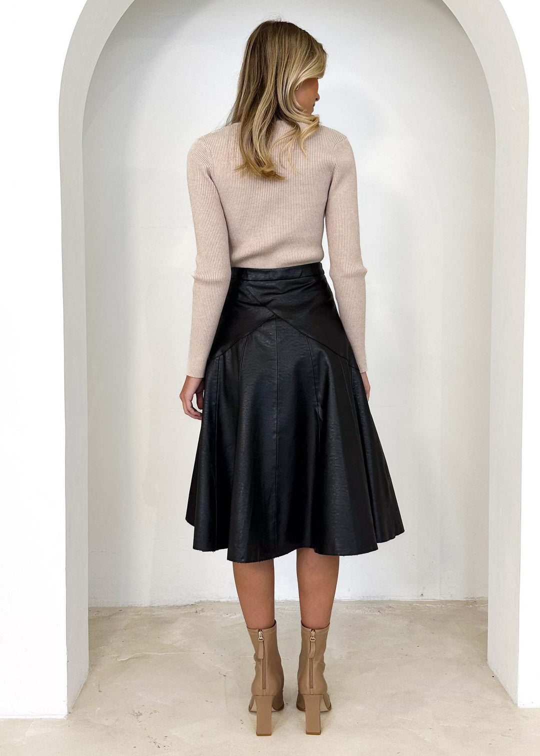 Levoire | Jupe midi taille haute classique Élégante jupe classique pour femmes