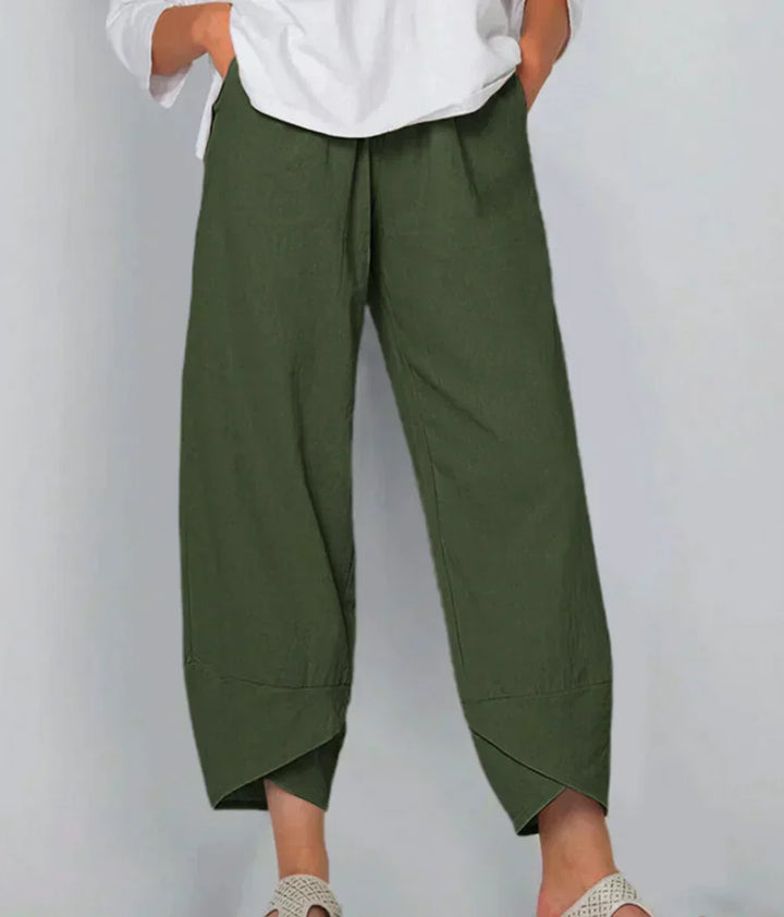 Levoire | Élégant Chic Confortable Pantalons Avec Manchon À La Mode Vert foncé