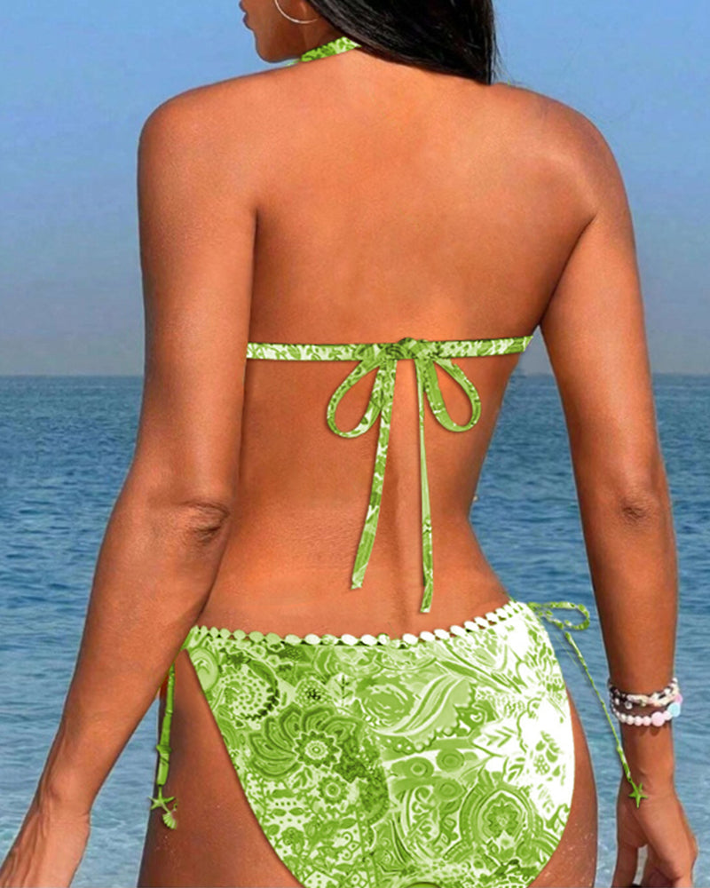 Levoire | Bikini Halter En Dentelle Patchwork