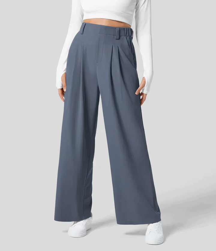 Levoire | Pantalon Taille Haute Pour Femmes Au Design Classique Bleu