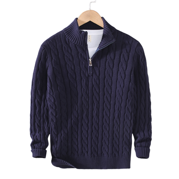 Levoire | Pull Zippé Décontracté Bleu marine