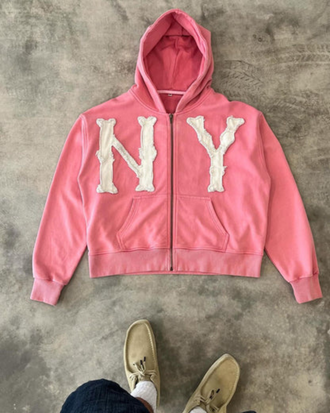 Levoire | Unisexe Veste Full Zip à capuche pour dames et hommes, gilet tricoté avec fermeture éclair Rosa