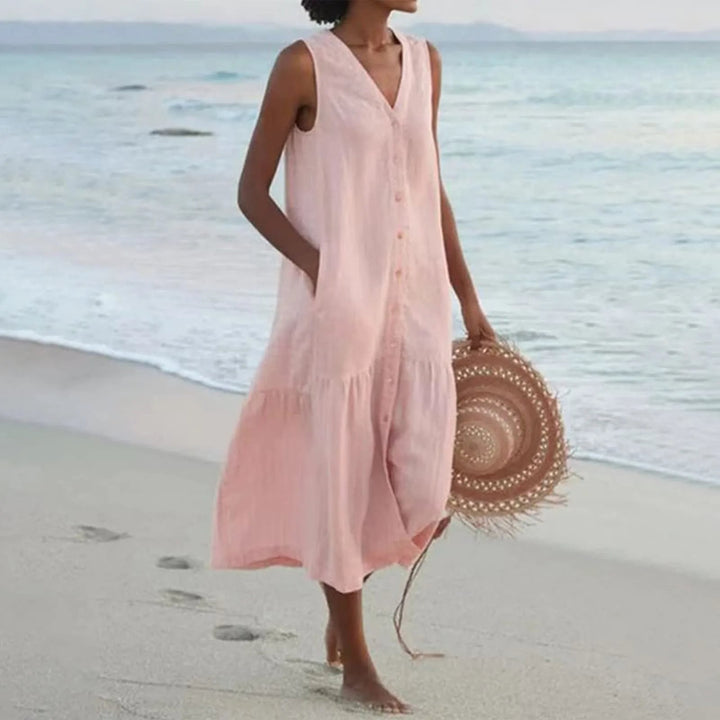 Levoire | Robe D'Été Avec Décolleté En V Pour Femmes Rosa