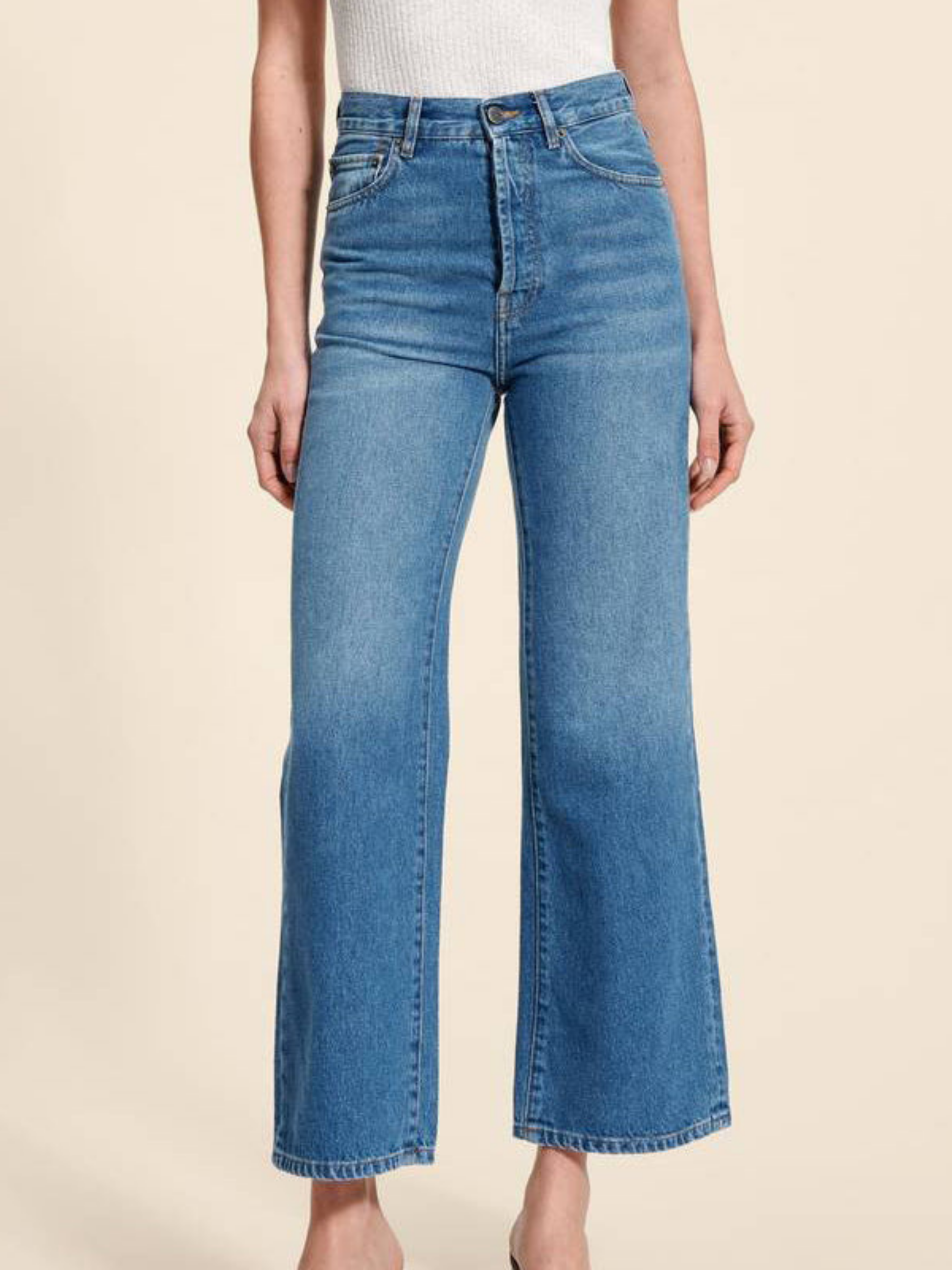 Levoire | Pantalons Droits À Rayures Hautes Bleu