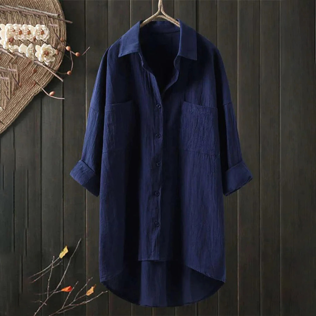 Levoire | Chemise Longue Et Surdimensionnée À Boutons Pour - Femmes - Décontractée Bleu Marine