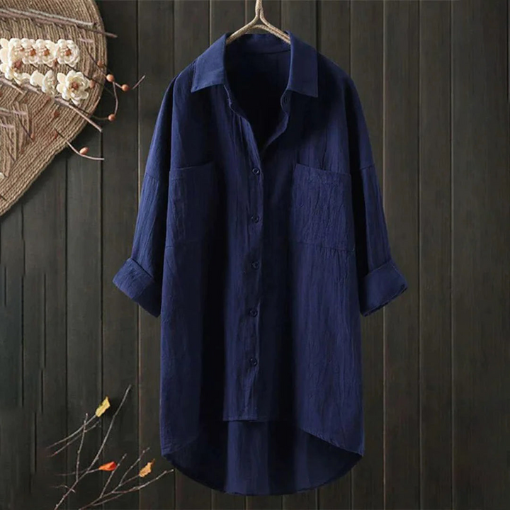 Levoire | Chemise Longue Et Surdimensionnée À Boutons Pour - Femmes - Décontractée Bleu Marine