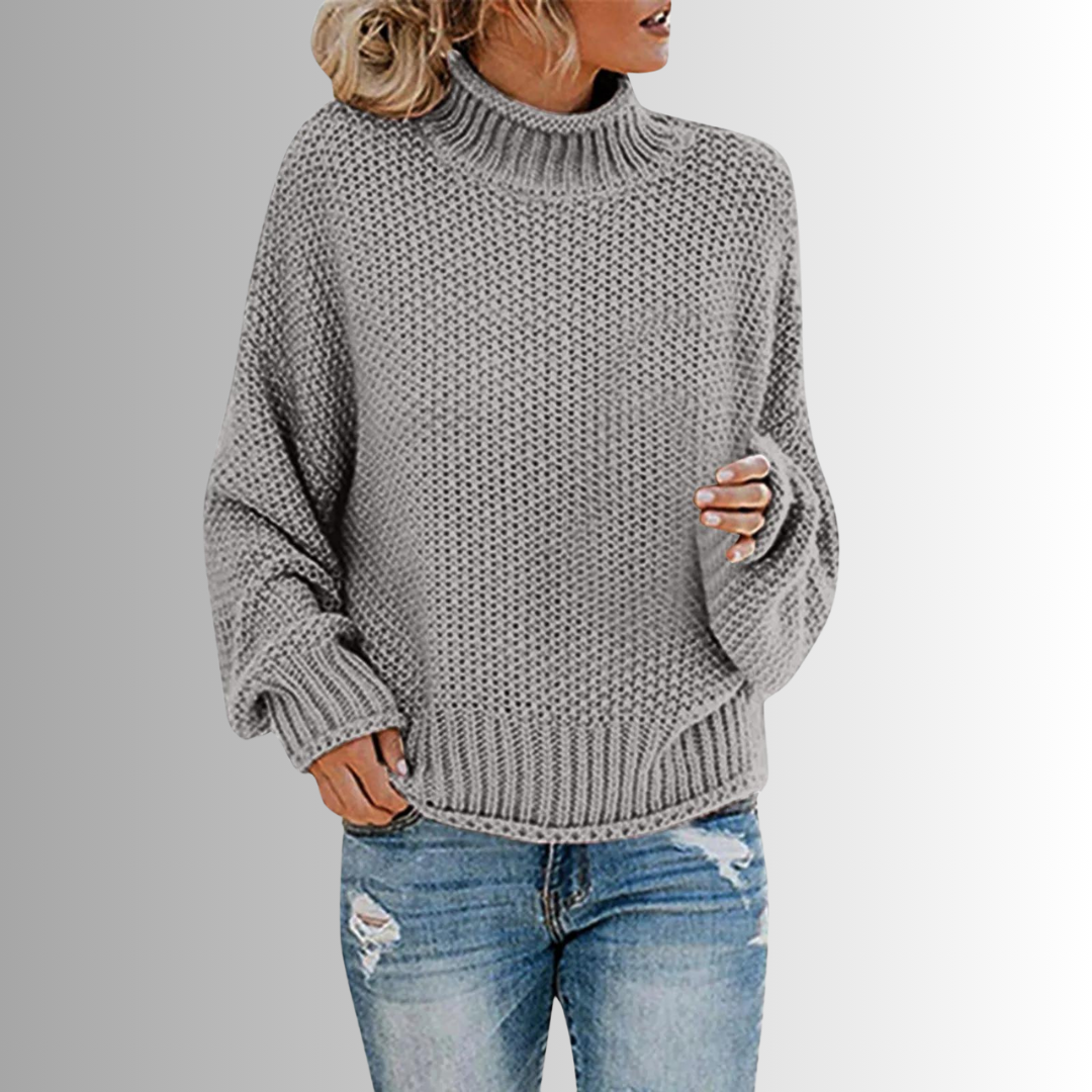 Levoire | Design Pull Femme Avec Col Haut Gris