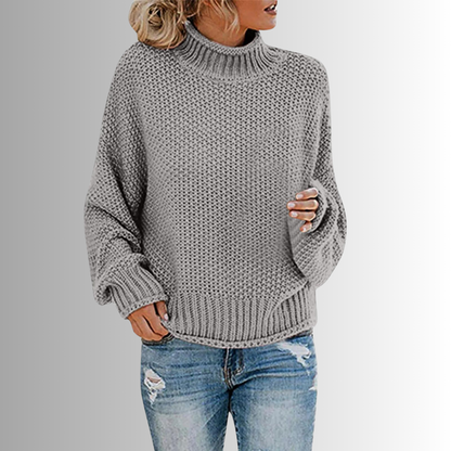 Levoire | Design Pull Femme Avec Col Haut Gris