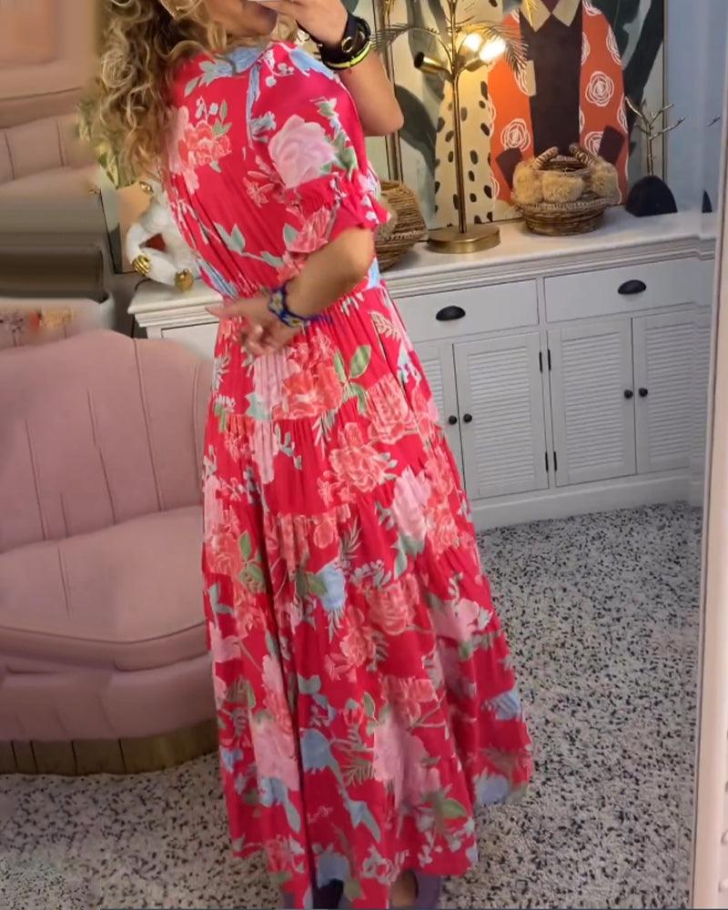 Levoire | Robe À Poches Imprimé Floral Décolleté En V