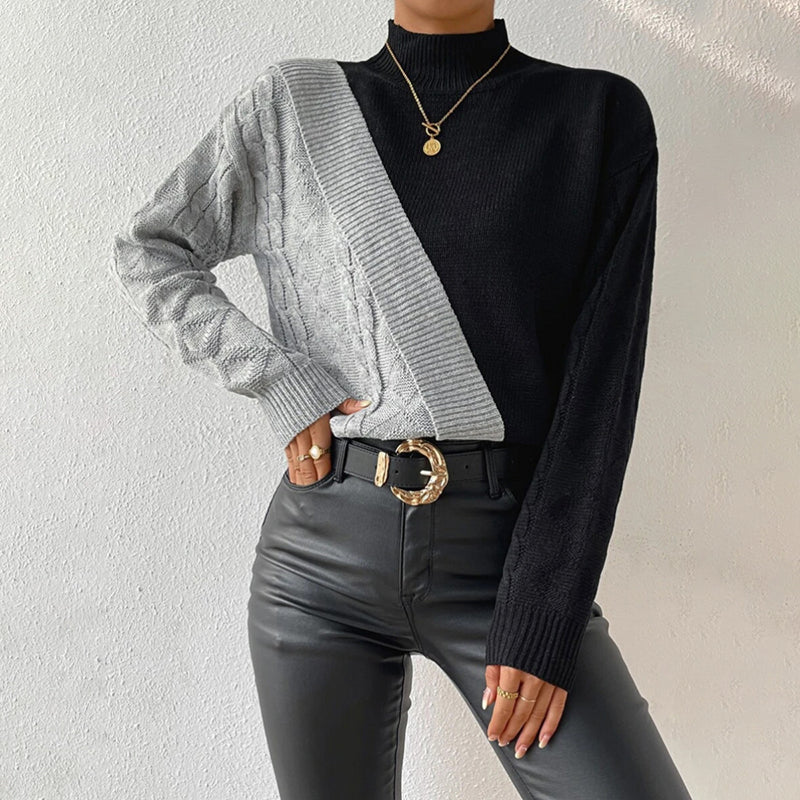 Levoire | Décontracté En Maille Patchwork Noir