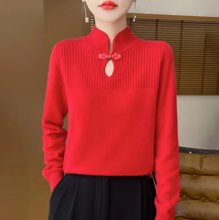 Levoire | Pull En Laine Tricoté Avec Col Montant Rot