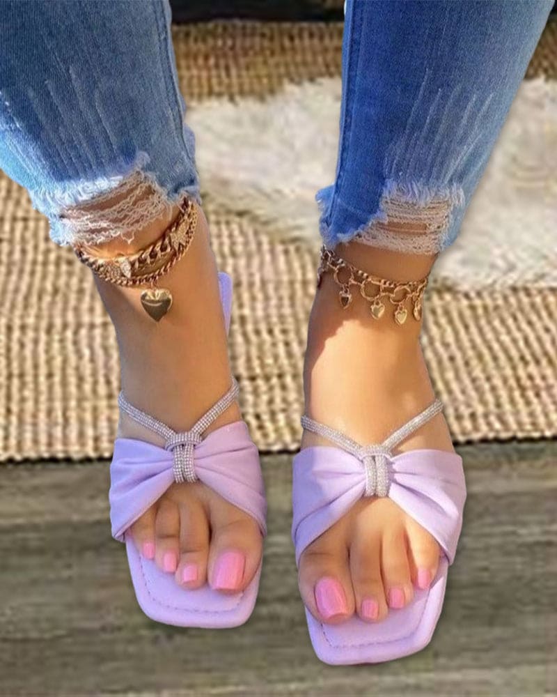 Levoire | Sandales Avec Couleur Unie Et Nœud