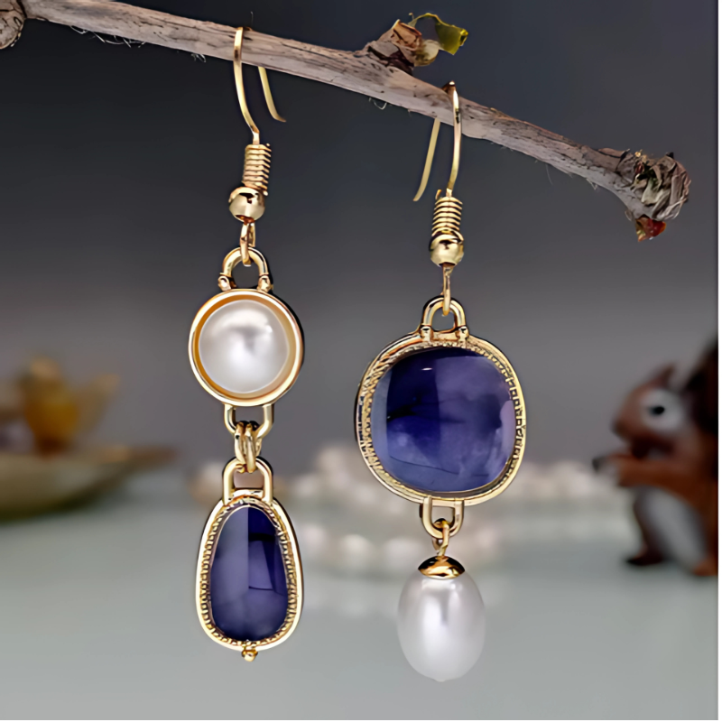 Levoire | Variété De Vin Boucles D'Oreilles En Pierre Naturelle Or Or 5 cm