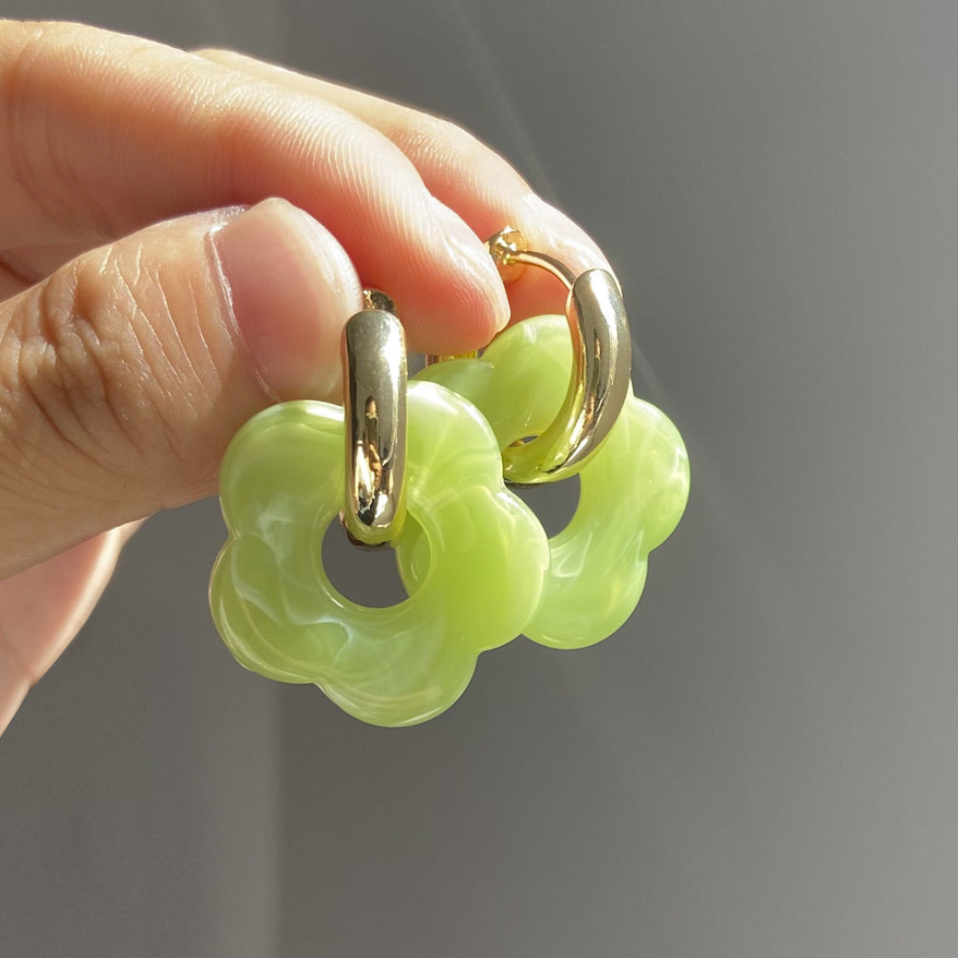 Levoire | Boucles D'Oreilles Amore Pour Femmes En Plaqué Or Vert clair