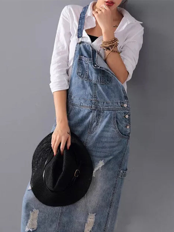 Levoire | Robe Salopette En Denim Pour Femmes