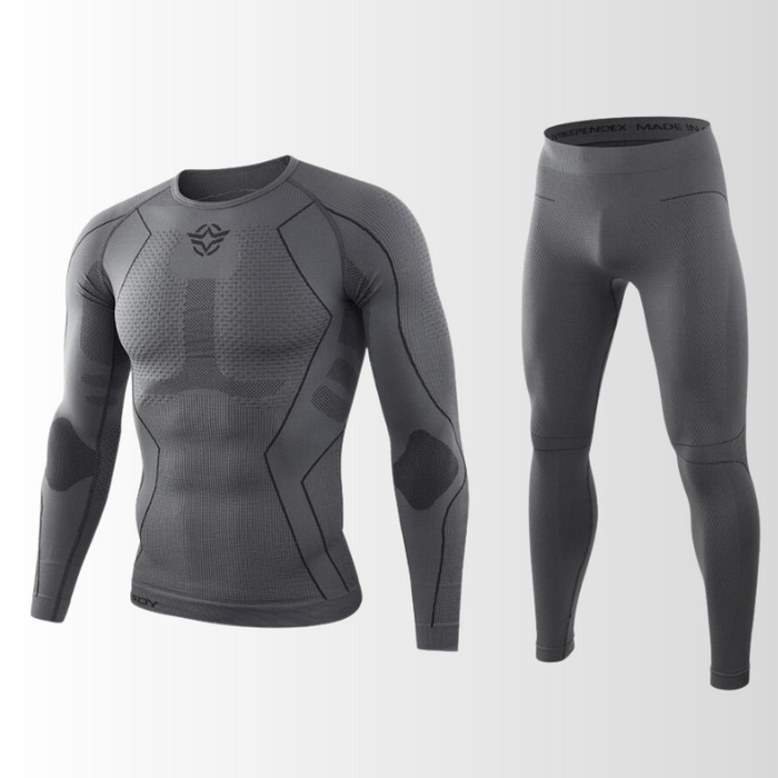 Levoire | Ensemble de sous-vêtements thermiques pour hommes Ajustement excellent Respirant et régulateur d'humidité Gris