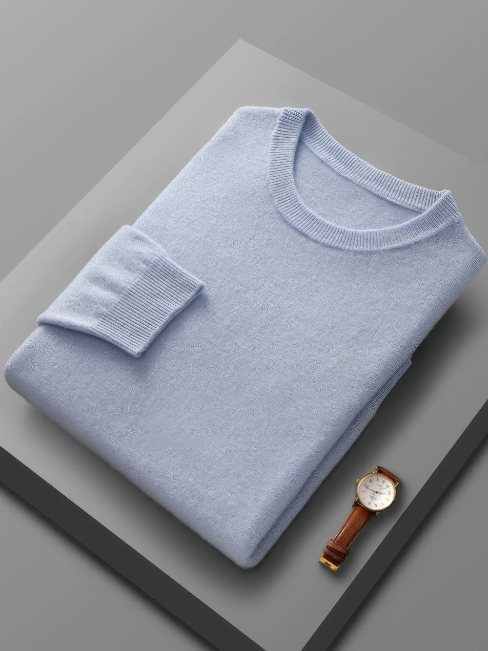 Levoire | Pull À Col Roulé Pour Hommes Avec Un Design Classique Moderne Bleu clair